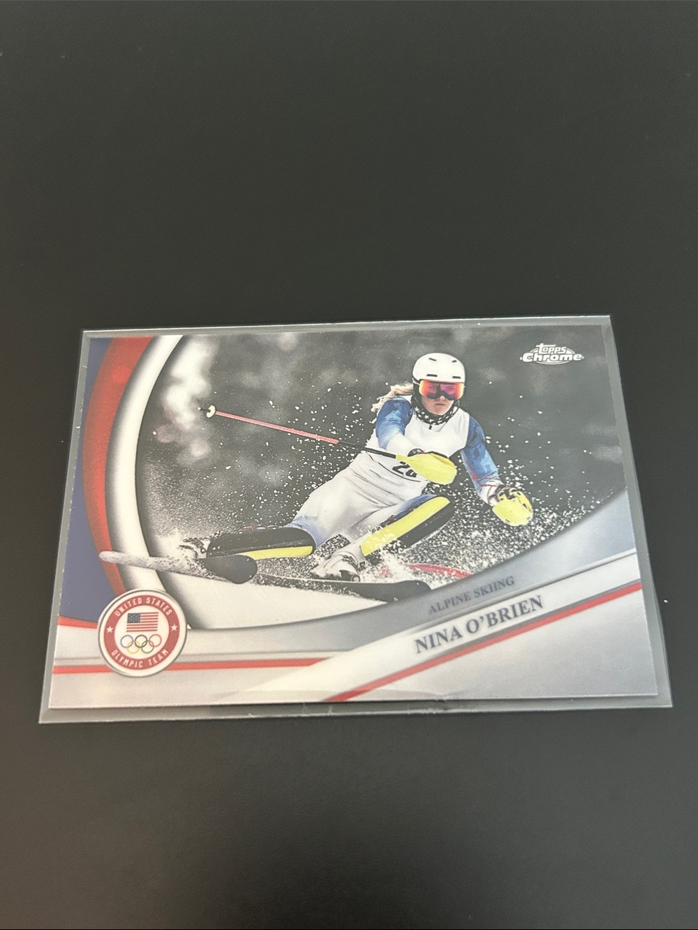 Topps Chrome Nina O'Brien Alpine Skiing Card - USA Olympic Team